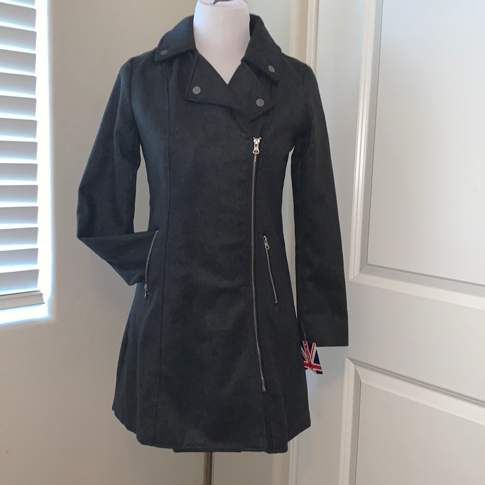 MISS LONDON BEAUTIFUL AND BRAND NEW WITH TAGS DARK GREY JACKET